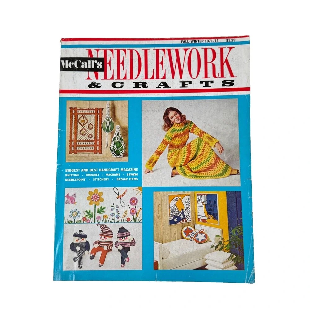 Vintage McCall's Needlework & Crafts Magazine fall Winter 1971 -72 Knit Crochet